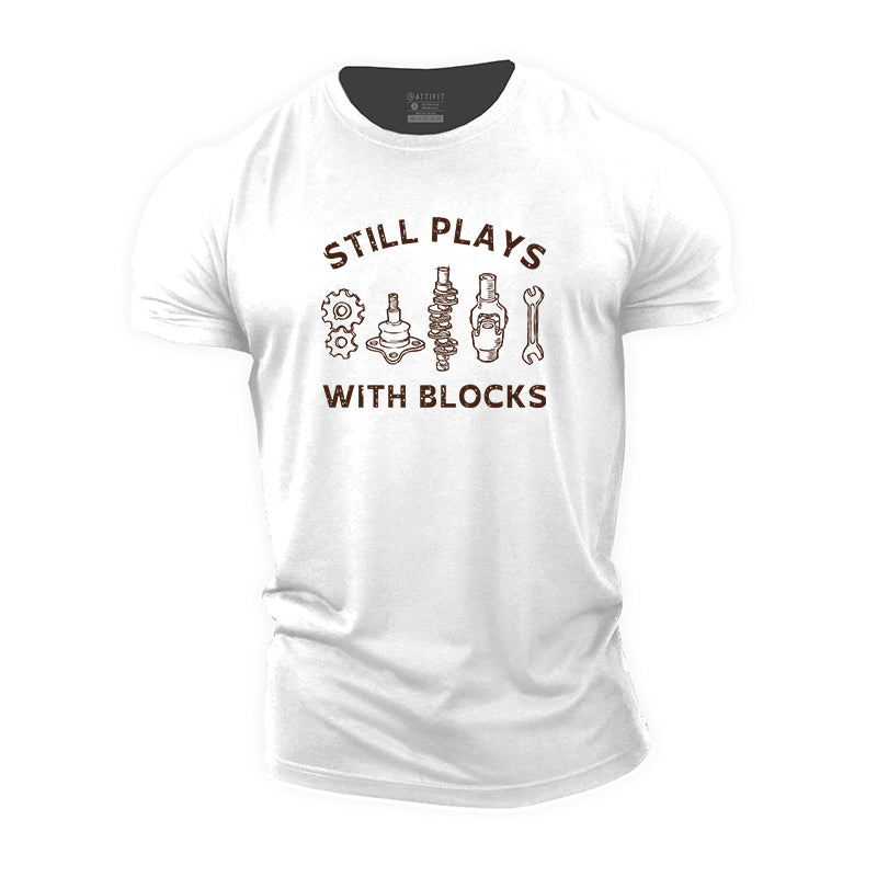 Still Plays With Blocks Cotton T-shirts