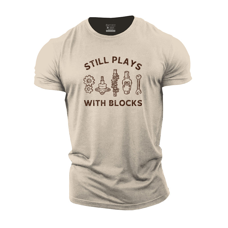 Still Plays With Blocks Cotton T-shirts