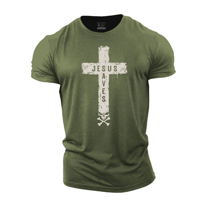 Jesus Saves Graphic Cotton T-Shirts