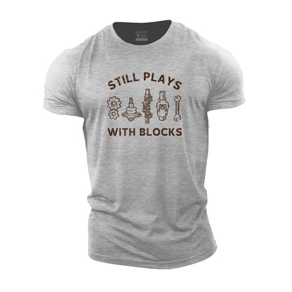 Still Plays With Blocks Cotton T-shirts