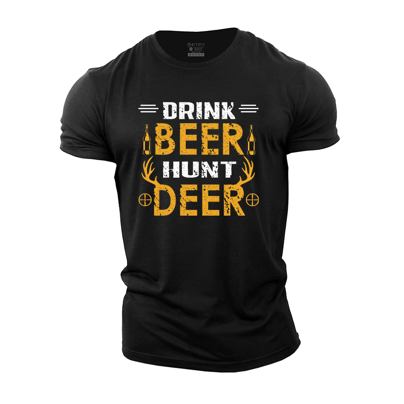 Drink Beer Hunt Deer Cotton T-Shirt