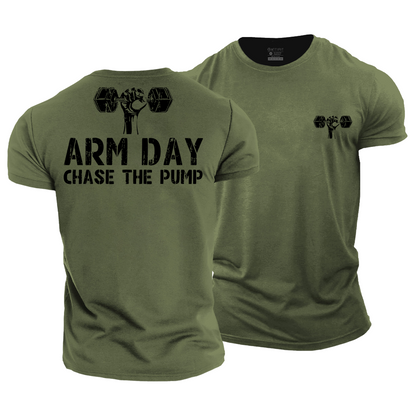 Arm Day Chase The Pump Cotton T-Shirt