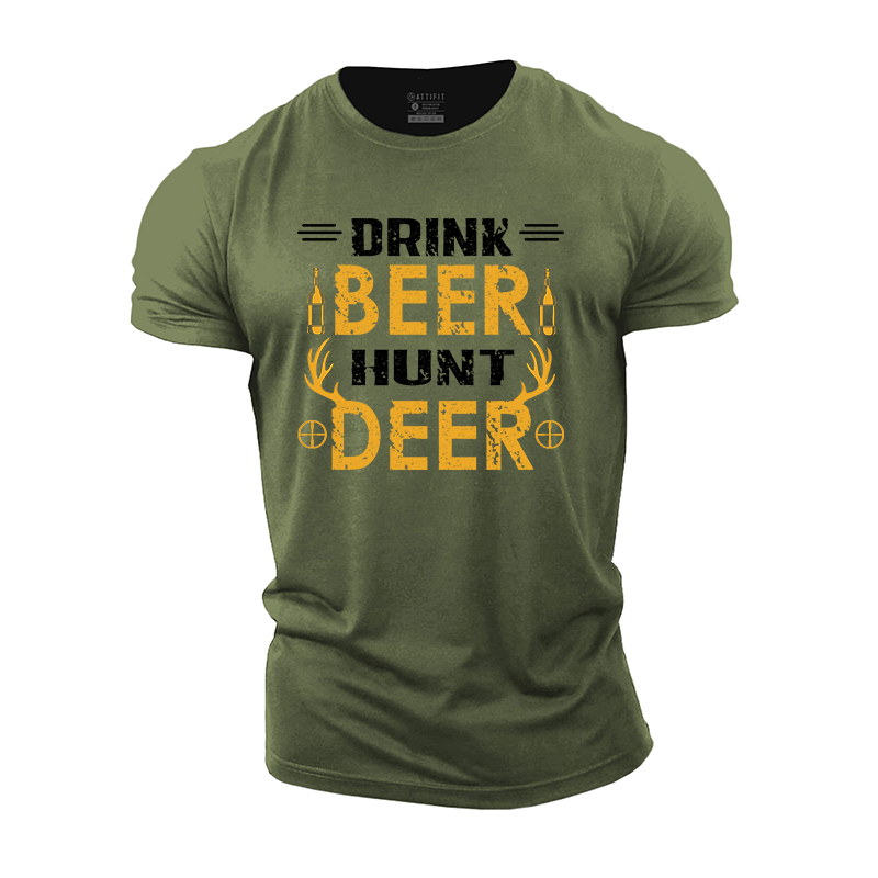 Drink Beer Hunt Deer Cotton T-Shirt