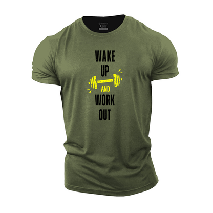 Wake up and Work Out Cotton T-Shirt