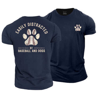 Baseball And Dog Cotton T-Shirt