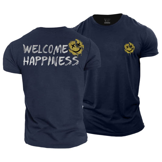 Welcome Happiness Cotton T-Shirt