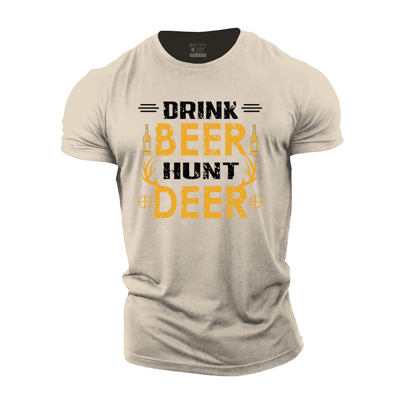 Drink Beer Hunt Deer Cotton T-Shirt