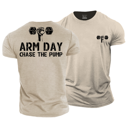 Arm Day Chase The Pump Cotton T-Shirt