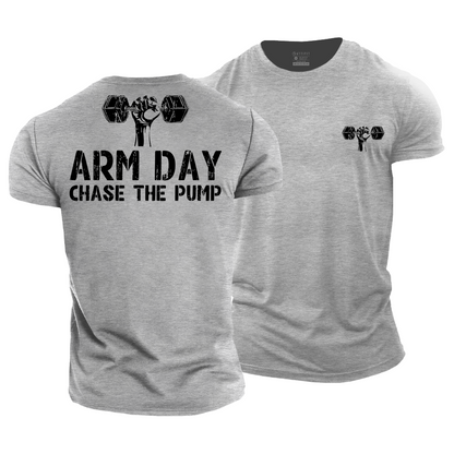 Arm Day Chase The Pump Cotton T-Shirt