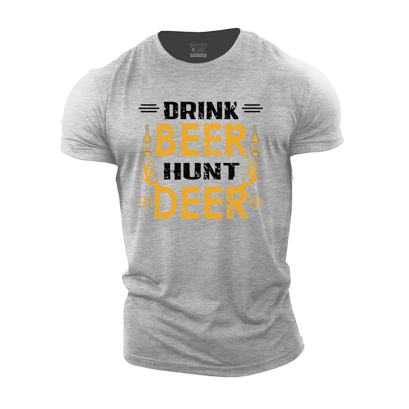 Drink Beer Hunt Deer Cotton T-Shirt