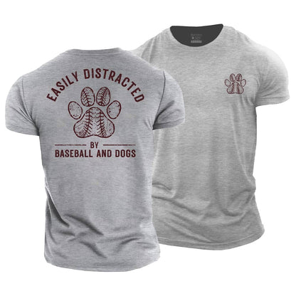 Baseball And Dog Cotton T-Shirt