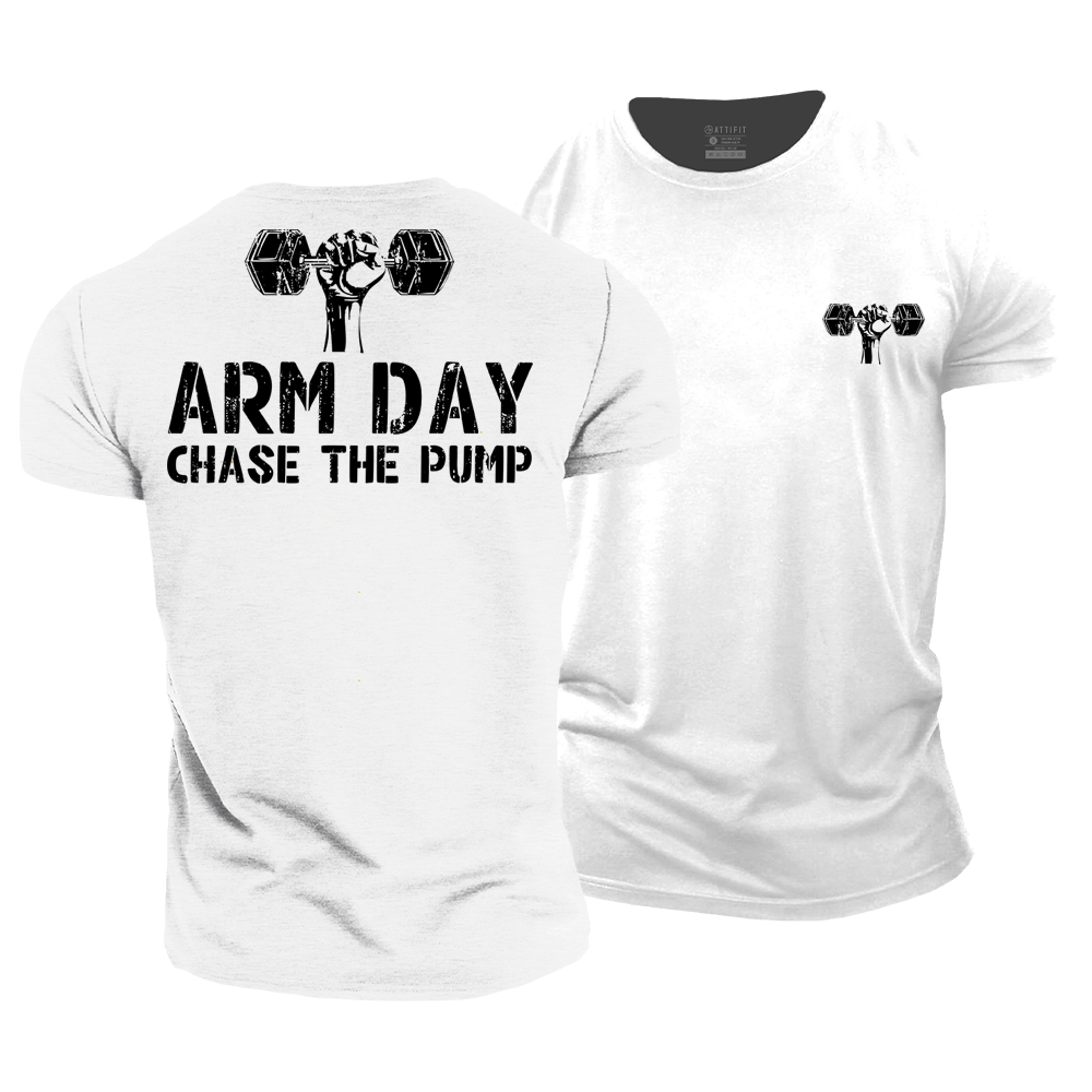 Arm Day Chase The Pump Cotton T-Shirt