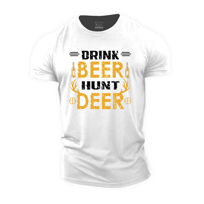 Drink Beer Hunt Deer Cotton T-Shirt